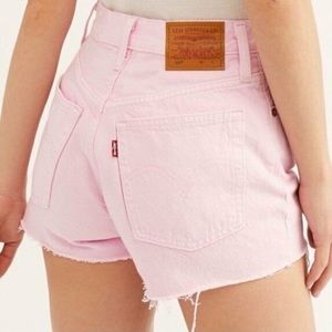 Authentic Levi’s 501 pink high rise shorts size 26